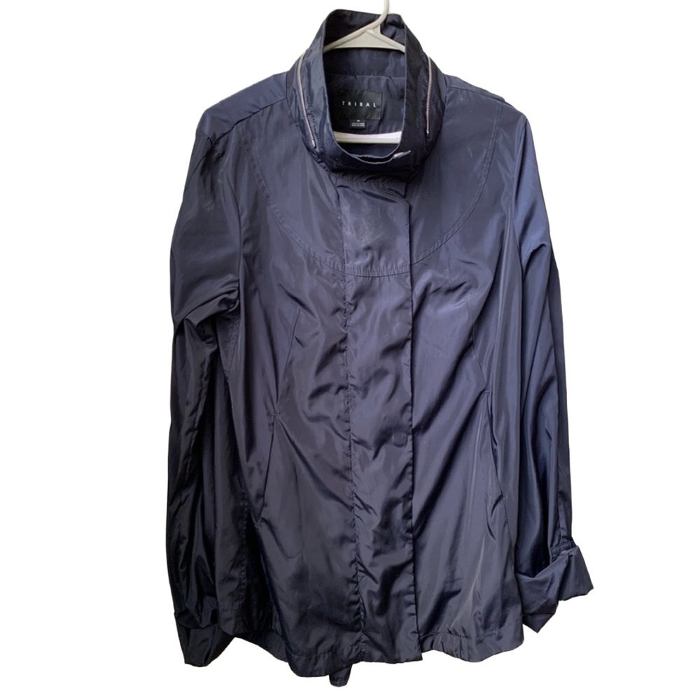 TRIBAL Women’s Dark Blue Full Zipper Snap Front Closure Jacket